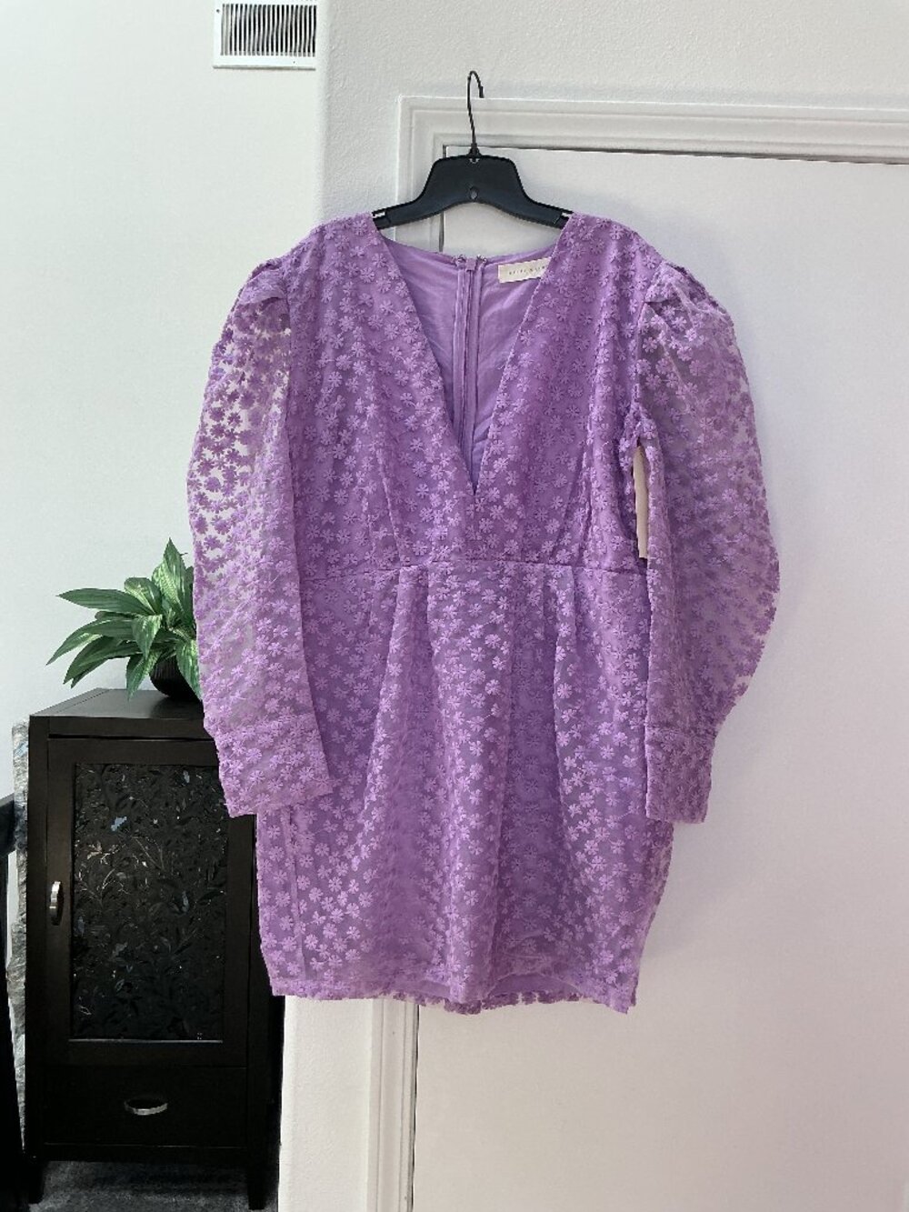 Happy X Nature Lilac Purple Floral Embroidery Dress XL
